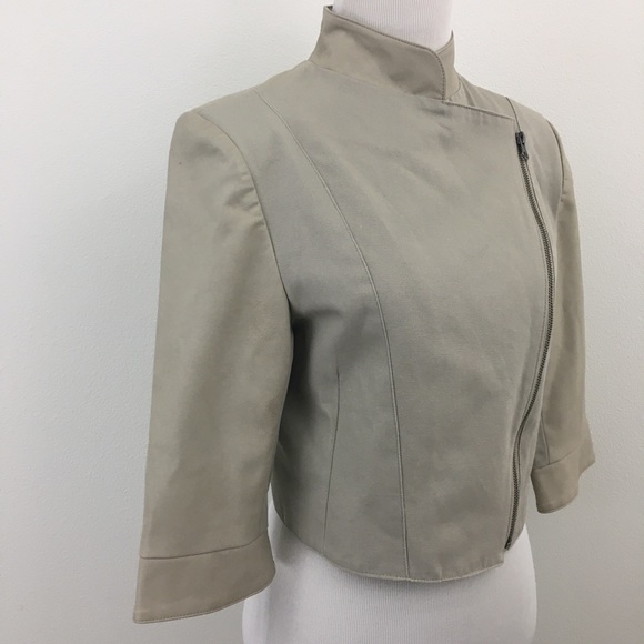 Moto Style Cropped Jacket 3/4 Sleeve - Picture 5 of 11